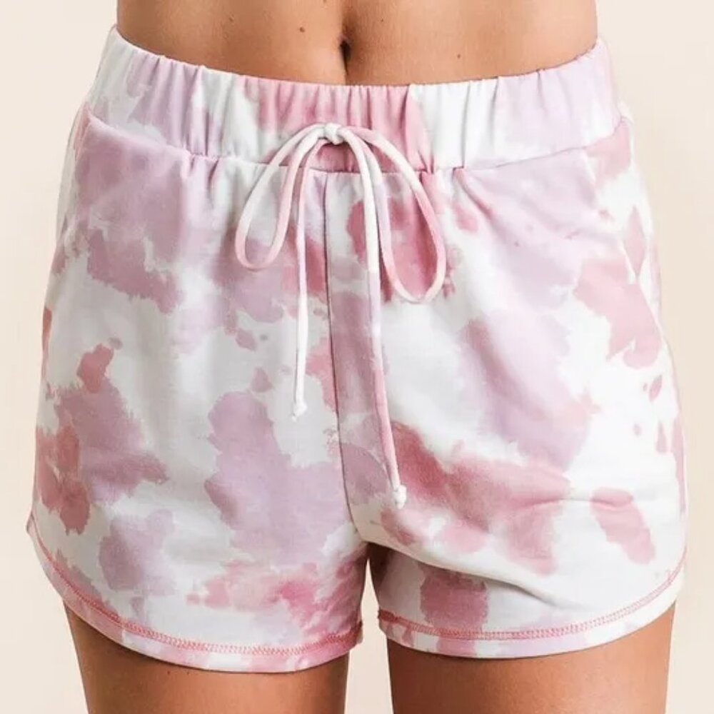BiBi Tie Dye Print Terry Shorts With‎ Side Pockets